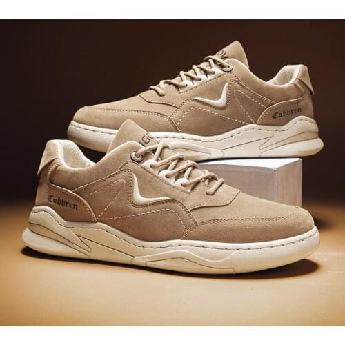 Luxury Suede Leather Mens Sneakers Denim Lace Up Mens Casual Shoes Outdoor Canvas Shoes Male Handmade Leisure Shoes For Man