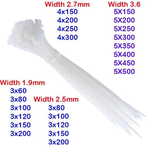 Self-locking nylon cable ties, plastic buckle fixed straps, rope buckles, ties, ties, large and small, drawstring length