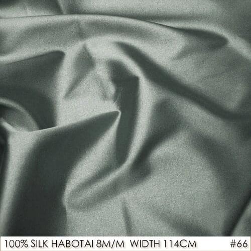 CISULI 100% SILK HABOTAI 8momme 114cm width Fabric for Silk Robe Longue Lining NO.66 Dim Gray