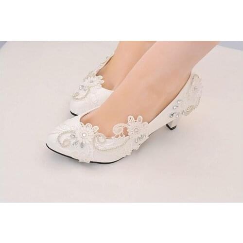 New autumn products beautiful shiny rhinestone lace embroidered wedding shoes fashionable and elegant 8cm high heel women shoes
