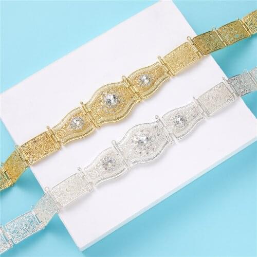 Free shippping Moroccan Sun Flower Caftan wedding gold and silver Metal belt for women