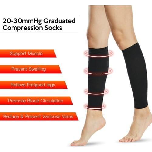 1 Pair Compression Socks Men Women 20-30mmHg Compression Stockings Compression Sleeves for Varicose Vein Swelling