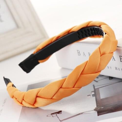 1pc Korean Braid Hairband Women Fabric Knotted Headband Vintage Twist Turban Hair Accessories Fixed Wide Hair Band Boho Headwear