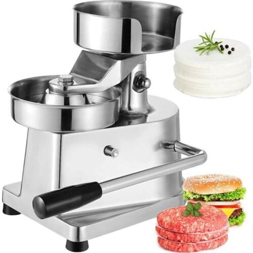 100-150mm Burger Maker Machine Patty Makers Stainless Steel Commercial Hamburger Press Forming Machine&500PCS Greaseproof Papers