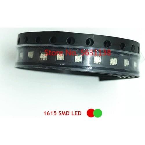 100PCS 1615 SMD LED bicolor ( red + true green) double color LEDs 0603 1.6*1.5mm 1.8-2.0v 20mA cree led COB chip led Light Beads