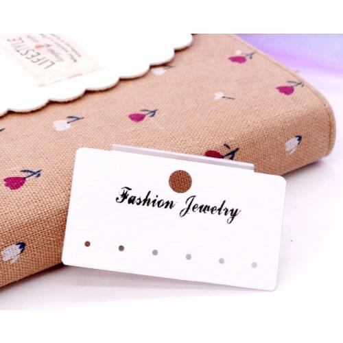 100pcs/lot New Plastic Earrings Cards Fashion Jewelry Display Cards 3x5.5cm White Packaging Price Tags Favor DIY Accessories