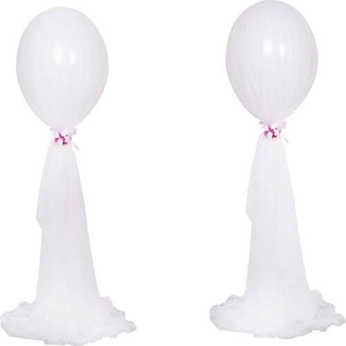 2 Sets Tulle Latex Balloons with Column Stand Wedding Birthday Party Decor