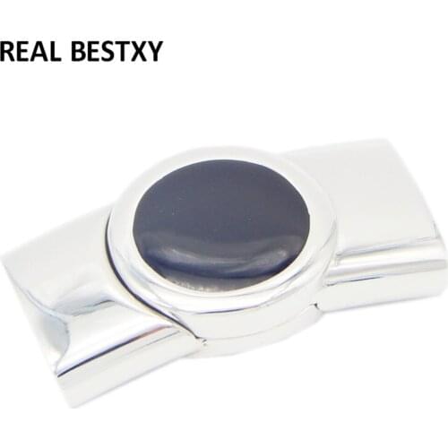 20pcs/lot hole size: 15*5.2mm 316l Stainless Steel Oblate Buckle Magnet Hook Leather Bracelet Magnetic Clasp DIY Jewelry Finding