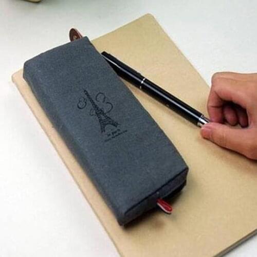 2021 Retro Pencil Case Canvas Pencil Pen Case Cosmetic Makeup Coin Pouch Zipper Bag Purse estojo escolar bolsinha de lapis