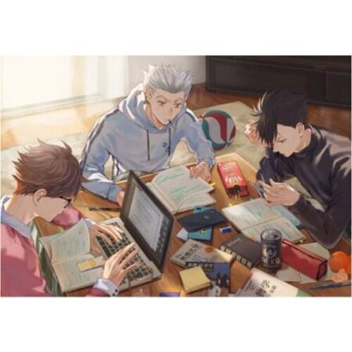 5D DIY Full Round Diamond Painting Haikyuu Picture Japanese Anime Wall Art Sticker Embroidery Cross Stitch Handmade FC569