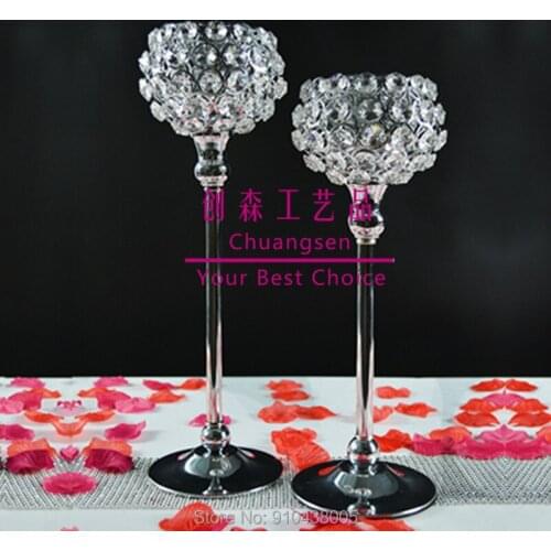 Acrylic Crystal Candle Holder Small Candle Holder Table Centerpiece Christmas Deco Flower Vase Home Decoration Candle Stand