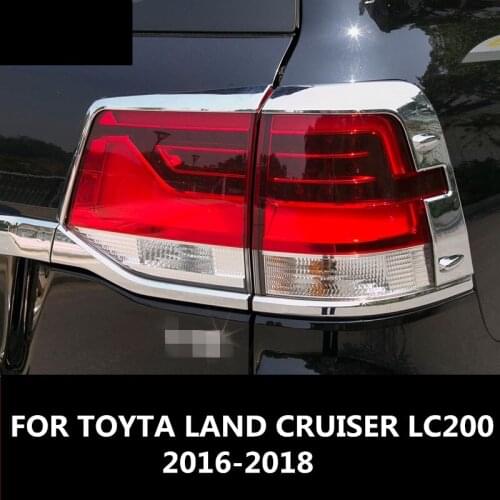 FOR TOYTA LAND CRUISER LC200 2016-2018 Accessories Car Rear Fog Lights Covers Decoration Lamp Frame Trim ABS Chrome Car Styling