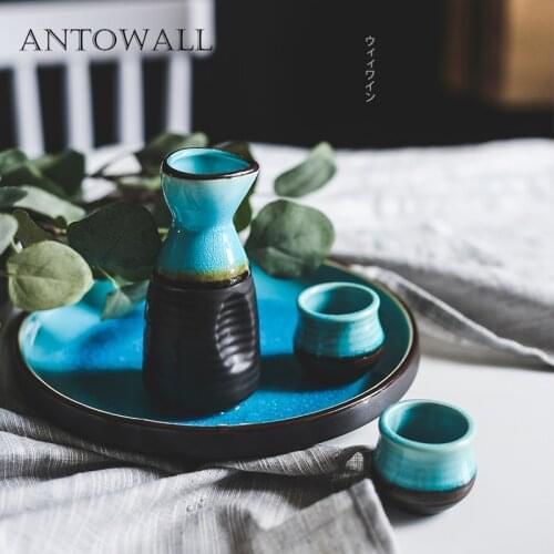 ANTOWALL Japanese ice crack glazed tableware ceramic wine set sake cup flask sprinkler home restaurant set wine cellar