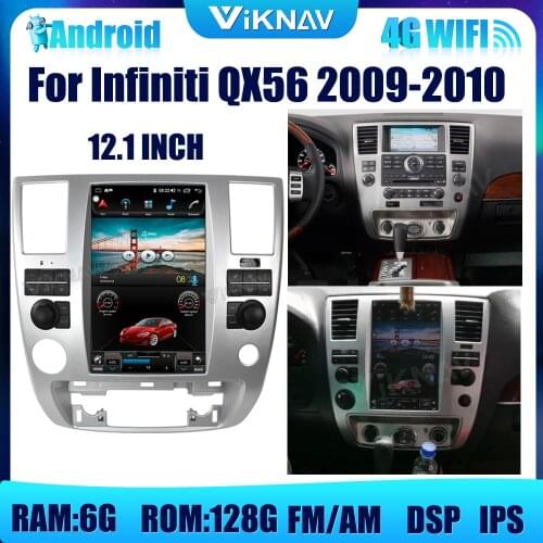 128G Car Radio For Infiniti QX56 2009-2010 Stereo Android System Vertical Screen Car DVD Multimedia Player Auto Head Unit 2 Din