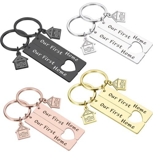 Our First Home Family Keychain Couples Key Chain Anniversary Valentine Day Gift Boyfriend Girlfriend Love Gift For Husband Wife