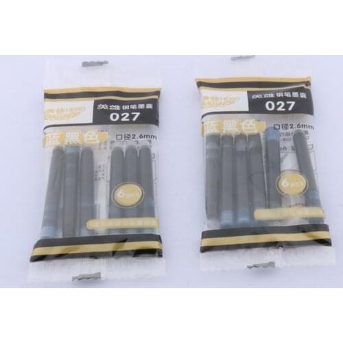 12pcs Hero 2.6MM 3.4MM Blue and Black Fountain Pen Ink Cartridges Pen Refill