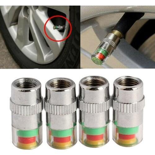 4pcs Car Tire Pressure Gauge Indicator Alert Monitoring Valve Cap Sensor Not For Motorcycle Auto Car Wheels Tires Accessories