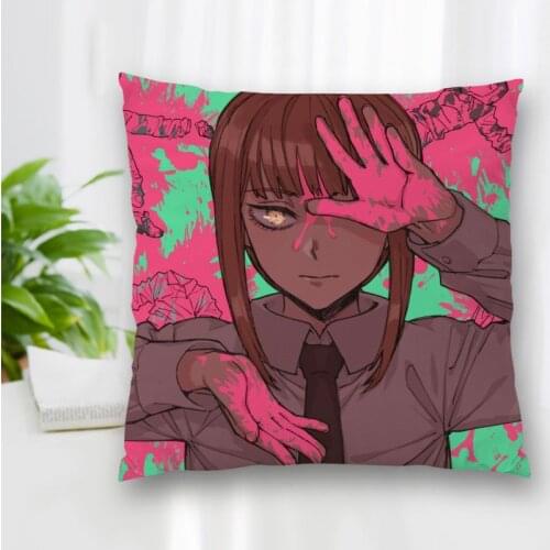 Hot Sale Custom Decorative Pillowcase Chainsaw Man Anime Square Zippered Pillow Cover Best Nice Gift 20X20cm 35X35cm 40x40cm