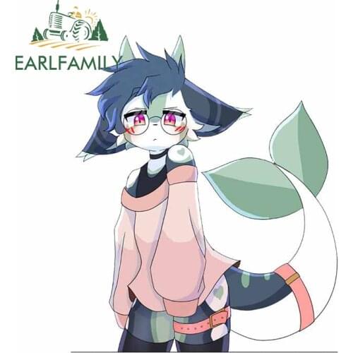 EARLFAMILY 13cm x 11cm for Furry Cute Personality Car Stickers Vinyl Car Wrap Decals Occlusion Scratch Bumper Windows Decoration