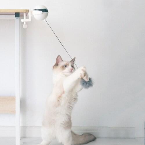 Electric Automatic Lifting Cat Ball Toy Interactive Puzzle Smart Pet Cat Ball Teaser Toys Automatic Lifting Spring Rod Pet Toys