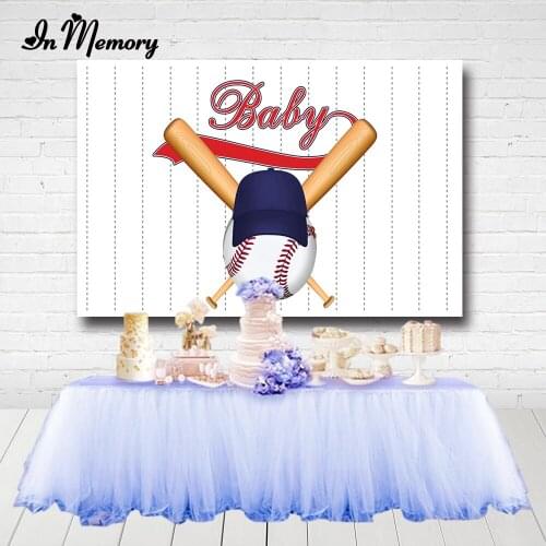 InMemory Sports Baseball Theme Backdrop Striped Boys Happy Birthday Photography Backgrounds Customized Vinyl