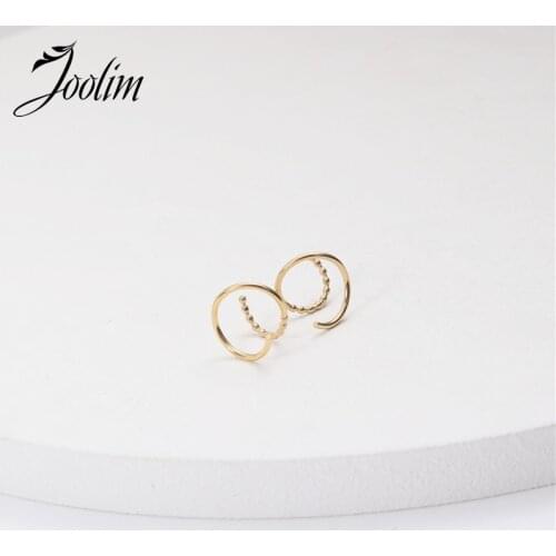Joolim High End PVD Plated Fashionable Lucky Bead Spring Earring Drop Shipping Supplier