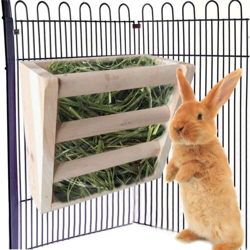 Rabbit Hay Feeder Pet Feeder Hay Food Feeder Bowls Manger Rack For Rabbit Guinea Pig Chinchilla Grass Frame Pets Feeder Supplies