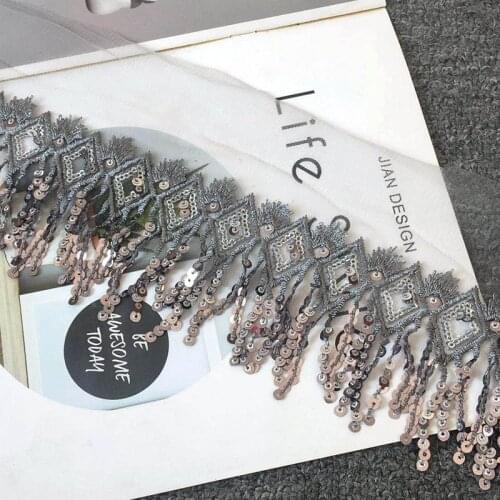 Sequins Fringed Mesh Embroidery Lace Trim Accessories Lace Flower Handmade Lace Belt DIY Decorative Fabric