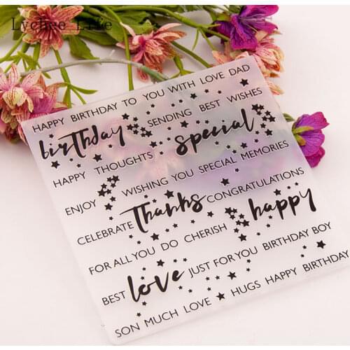 Lychee Life Thanks Love Plastic Embossing Folders 15x15cm For DIY Scrapbooking Paper Card Making Photo Album Decoration