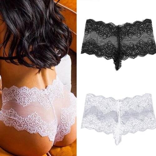CALOFE Sexy Women Underwear Seamless Lace Panties Transparent Thin Knicker Women Underpants Culotte En Dentelle Plus Size