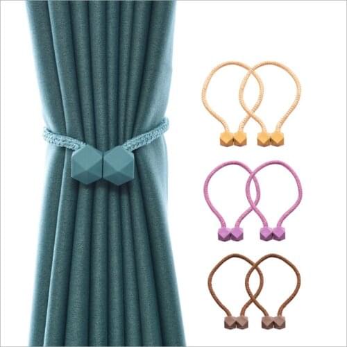 Magnetic Solid Color Curtain Hooks Curtain Holders Tieback Buckle Clips Strap Rope Storage Belt Curtain Accessories Decor