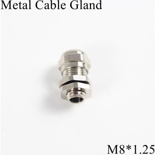 1piece/lot M8 Metal Cable Gland IP68 Waterproof Nickel Brass Connector Glands For 3-4mm Electric Wire M8*1.25 Copper Joint