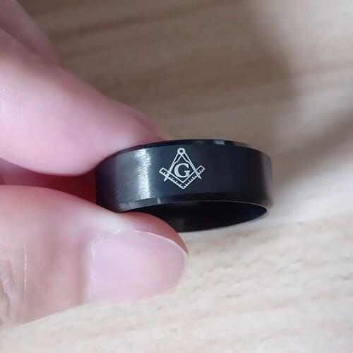 JUCHAO Ring Men Stainless Steel Masonic Brothers Union Rings Anillos
