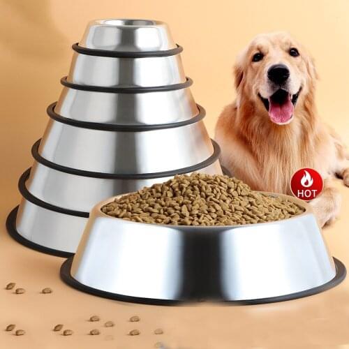 Stainless Steel Dog Food Cat Food Pet Bowl Cat Basin Dog Basin Non-Slip Thicken Drink Water Eat High Quality