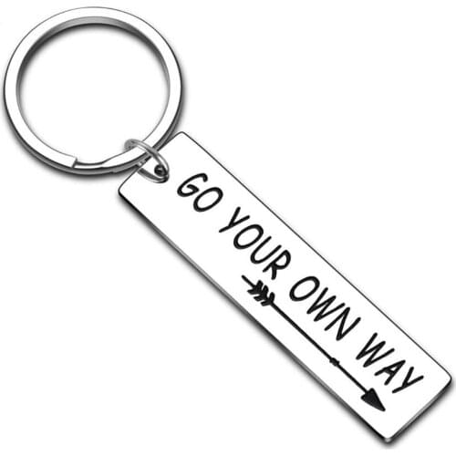 Birthday Graduation Gifts Keychain for Best Friends Daughter Son Go Your Own Way Engagement Present for Men Women Girls Boys