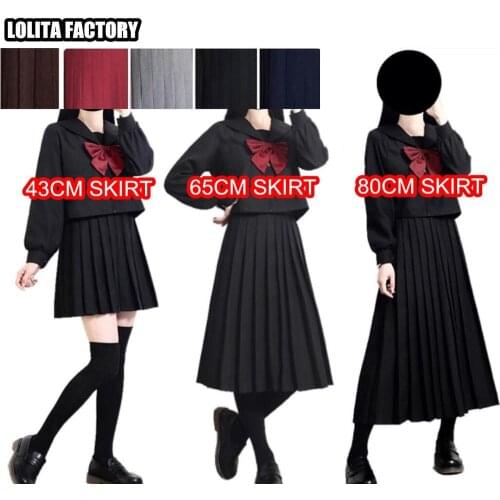 PLUS SIZE Japanese HIGH School Uniform College Girls Student Uniforms Sailor Suit TOP STUDENT Pleated Skirt LOLITA LONG SKIRT