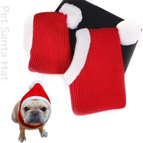 Pet Christmas Decoration Winter Thick Warm Christmas Pet Dog Hats Funny Cute Hats for Cats French Bulldog Hat Accessories Cats