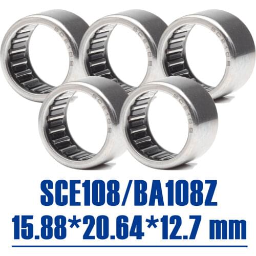 SCE108 Bearing 15.88*20.64*12.7 mm ( 5 PCS ) Drawn Cup needle Roller Bearings B108 BA108Z SCE 108 Bearing
