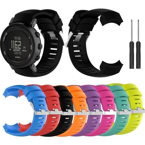 Essidi Silicone Watch Band Tool Kits For Suunto Core ALU black Wristband Strap Loop For Suunto Core ALU black