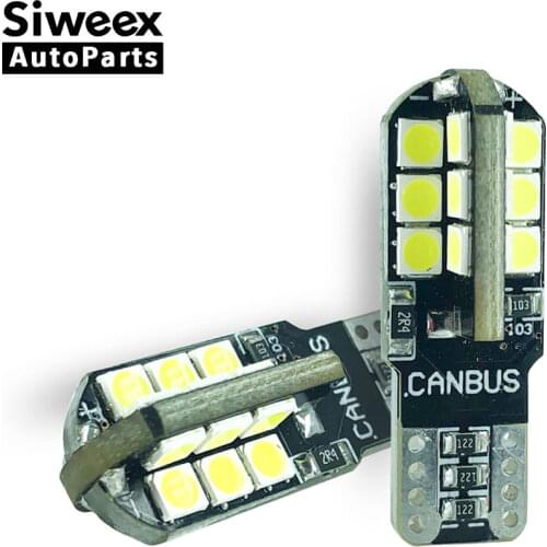 2 Pcs T10 168 194 W5W 24 SMD 3030 Canbus Auto Car LED Bulbs Error Free Turn Signal Light License Plate Lights White Lamp 12V DC