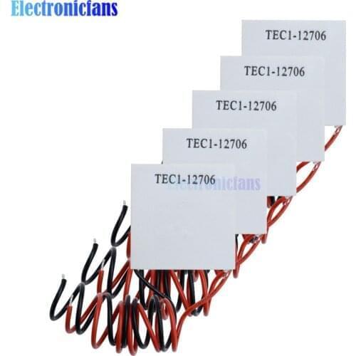 5Pcs TEC112706 Heatsink Plate Module TEC1-12706 12706 TEC Thermoelectric Cooler Peltier 12V New of semiconductor refrigeration