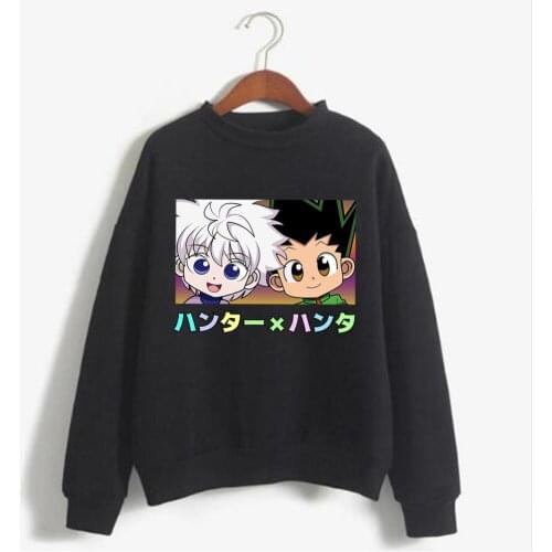 Hunter X Hunter Anime Harajuku Killua Leorio Kurapika Gon Hisoka Print Hoodie Men Tops Loose Autumn Winter Sweatshirt Hoodies