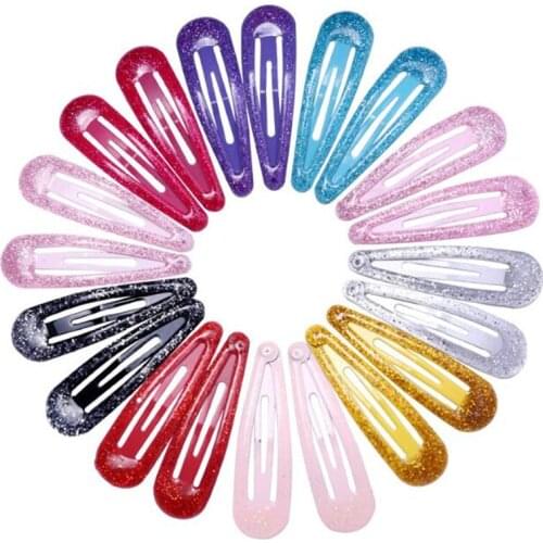 20pcs Glitter Hair Clips for Children Women Kids Baby Girls Snap Hair Clamp Pins Hairpins BB Barrettes 5cm Styling Accessories