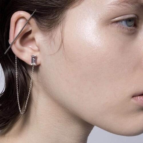 FFLACELL 2020 New Korea New Simple design Popular Zircon Stud Earrings Frosty chic Geometric Jewelry for Women Girls Party Gifts