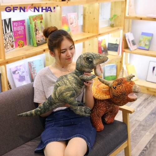 1pc 5 New Styles Creative Realistic Dinosaur Plush toy Stuffed Simulation Spinosaurus Triceratops Tyrannosaurus Rex Kids Dolls