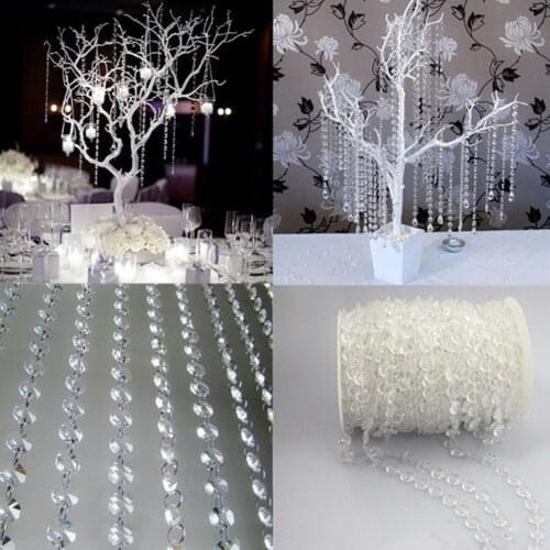 10M Garland Acrylic Crystal Wedding Decoration Window Glass Bead Curtains For DIY Party Decal Home Textiles Drop Shipping