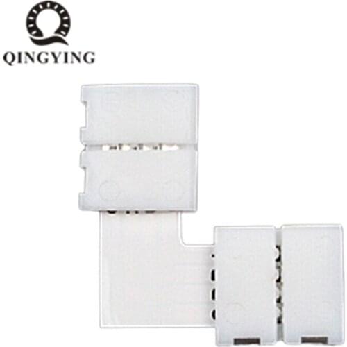 10pcs 10mm 4 Pin T Cross L Shape Angle LED Strip Connector PCB Free Welding For SMD 5050 RGB Color LED Strip Lights