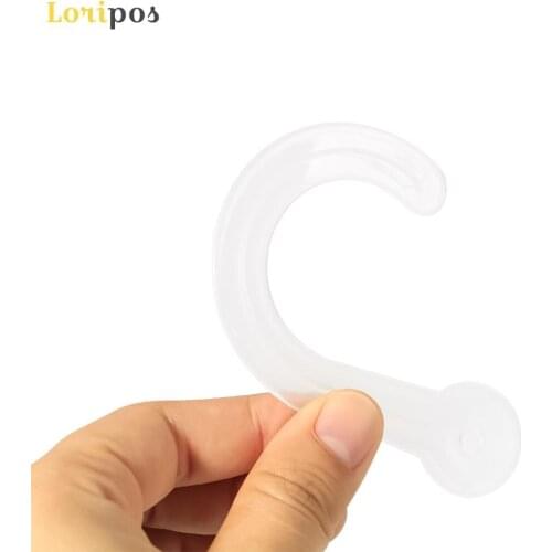 100pcs Clear Black White Big Plastic Header Hooks 80mm With Rivets Fabric Leather Head Hanger Giant Hanging J-hook