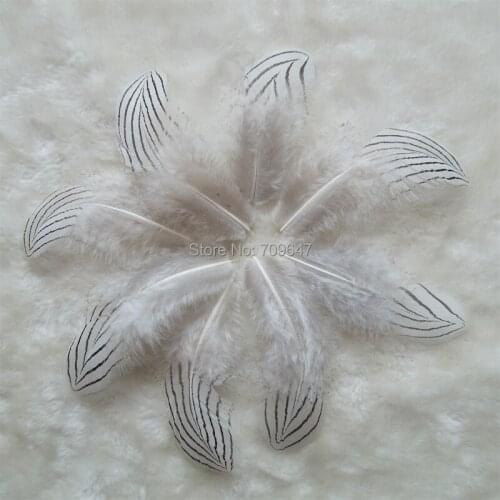 200pcs/lot! 7-10cm Loose Feathers, SILVER PHEASANT BODY PLUMAGE FEATHERS Natural White Black Fly/Fishing/Craft