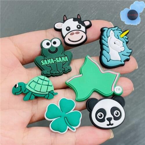 50pcs Wholesale PVC Animal Unicorn Panda Garden Shoes Accessories Shoe Decorations Fit Kids Croc Jibz Charm Backpack